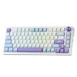 Tastatura gaming mecanica Bluetooth cu si fara fir Redragon Cyrus Pro alba cu mov iluminare RGB