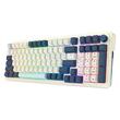 Tastatura gaming mecanica Bluetooth cu si fara fir Redragon Eisa Pro alba cu albastru iluminare RGB
