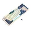 Tastatura gaming mecanica Bluetooth cu si fara fir Redragon Eisa Pro alba cu albastru iluminare RGB