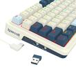Tastatura gaming mecanica Bluetooth cu si fara fir Redragon Eisa Pro alba cu albastru iluminare RGB