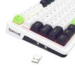 Tastatura gaming mecanica Bluetooth cu si fara fir Redragon Eisa Max alba cu verde iluminare RGB
