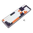 Tastatura gaming mecanica Bluetooth cu si fara fir Redragon Wyvern alba cu portocaliu iluminare RGB