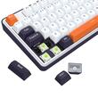 Tastatura gaming mecanica Bluetooth cu si fara fir Redragon Wyvern alba cu portocaliu iluminare RGB