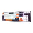 Tastatura gaming mecanica Bluetooth cu si fara fir Redragon Wyvern alba cu portocaliu iluminare RGB