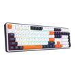 Tastatura gaming mecanica Bluetooth cu si fara fir Redragon Wyvern alba cu portocaliu iluminare RGB