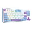 Tastatura gaming mecanica Bluetooth cu si fara fir Redragon Star Blade Pro alba cu mov