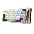 Tastatura gaming mecanica Bluetooth cu si fara fir Redragon Flekact Pro alba cu verde iluminare RGB
