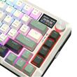 Tastatura gaming mecanica Bluetooth cu si fara fir Redragon Flekact Pro alba cu verde iluminare RGB