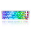 Tastatura gaming mecanica Redragon Nova Magnetic alba cu albastru si taste transparente iluminare RGB