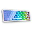 Tastatura gaming mecanica Redragon Nova Magnetic alba cu albastru si taste transparente iluminare RGB