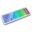 Tastatura gaming mecanica Redragon Nova Magnetic alba cu albastru si taste transparente iluminare RGB