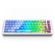 Tastatura gaming mecanica Redragon Nova Magnetic alba cu albastru si taste transparente iluminare RGB