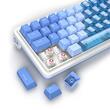 Tastatura gaming mecanica Redragon Nova Magnetic alba cu albastru si taste transparente iluminare RGB