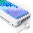 Tastatura gaming mecanica Redragon Nova Magnetic alba cu albastru si taste transparente iluminare RGB
