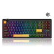 Tastatura gaming mecanica Bluetooth cu si fara fir Redragon Cyclone Pro neagra cu galben iluminare RGB