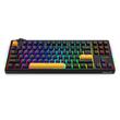 Tastatura gaming mecanica Bluetooth cu si fara fir Redragon Cyclone Pro neagra cu galben iluminare RGB