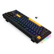 Tastatura gaming mecanica Bluetooth cu si fara fir Redragon Cyclone Pro neagra cu galben iluminare RGB