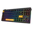 Tastatura gaming mecanica Bluetooth cu si fara fir Redragon Cyclone Pro neagra cu galben iluminare RGB