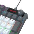 Tastatura gaming mecanica Redragon Caesura neagra cu bleumarin iluminare Rainbow switch-uri rosii,