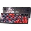 Tastatura gaming mecanica Bluetooth cu si fara fir Redragon Artemis Pro Anime AK neagra cu rosu iluminare RGB