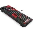 Tastatura gaming mecanica Bluetooth cu si fara fir Redragon Artemis Pro Anime AK neagra cu rosu iluminare RGB