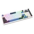 Tastatura gaming mecanica Bluetooth cu si fara fir Redragon Galatin Pro alba cu albastru iluminare RGB
