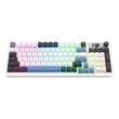Tastatura gaming mecanica Bluetooth cu si fara fir Redragon Galatin Pro alba cu albastru iluminare RGB