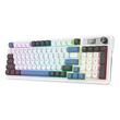 Tastatura gaming mecanica Bluetooth cu si fara fir Redragon Galatin Pro alba cu albastru iluminare RGB