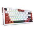Tastatura gaming mecanica Redragon Stormhunter Magnetic alba cu rosu iluminare RGB