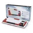 Tastatura gaming mecanica Redragon Stormhunter Magnetic alba cu rosu iluminare RGB