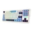 Tastatura gaming mecanica Bluetooth cu si fara fir Redragon Antonium Pro alba cu albastru iluminare RGB
