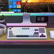 Tastatura gaming mecanica Bluetooth cu si fara fir Redragon Otiim Pro alba cu gri iluminare RGB