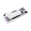 Tastatura gaming mecanica Bluetooth cu si fara fir Redragon Otiim Pro alba cu gri iluminare RGB