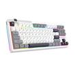 Tastatura gaming mecanica Bluetooth cu si fara fir Redragon Otiim Pro alba cu gri iluminare RGB