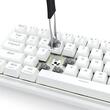 Tastatura Bluetooth si cu fir gaming mecanica Redragon Draconic V2 Pro alba iluminare RGB