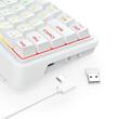 Tastatura Bluetooth si cu fir gaming mecanica Redragon Draconic V2 Pro alba iluminare RGB