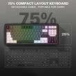Tastatura gaming mecanica Redragon Popvu neagra cu alb iluminare RGB cu stream deck detasabil