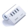 Hub Orico M3H4 USB 3.0 argintiu
