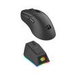 Mouse gaming wireless bluetooth si cu fir Redragon Ebony Standard negru ultra usor 24K DPI cu dock de incarcare magnetic cu iluminare RGB