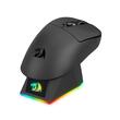 Mouse gaming wireless bluetooth si cu fir Redragon Ebony Standard negru ultra usor 24K DPI cu dock de incarcare magnetic cu iluminare RGB