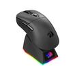 Mouse gaming wireless bluetooth si cu fir Redragon Ebony Standard negru ultra usor 24K DPI cu dock de incarcare magnetic cu iluminare RGB