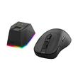 Mouse gaming wireless bluetooth si cu fir Redragon Ebony Ultra negru ultra usor 30K DPI cu dock de incarcare magnetic cu iluminare RGB si display