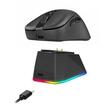 Mouse gaming wireless bluetooth si cu fir Redragon Ebony Ultra negru ultra usor 30K DPI cu dock de incarcare magnetic cu iluminare RGB si display
