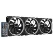 Set 3 ventilatoare Aerocool Orbit RC 120mm iluminare aRGB