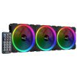 Set 3 ventilatoare Aerocool Orbit RC 120mm iluminare aRGB