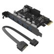 Adaptor PCI-express Orico PVU3-5O2I 5 Port-uri USB 3.0 PCI-Express Card