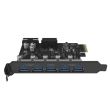 Adaptor PCI-express Orico PVU3-5O2I 5 Port-uri USB 3.0 PCI-Express Card