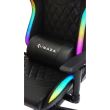 Scaun gaming Inaza Rainbow negru iluminare RGB