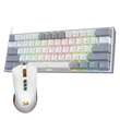 Kit tastatura mecanica si mouse Redragon Gaming Dynamic Duo albe iluminare RGB