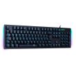Tastatura gaming mecanica T-Dagger Bermuda neagra iluminare Ice-Blue switch-uri albastre